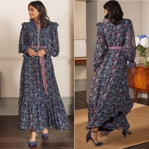 NWT Boden Frill Tiered Maxi Cottagecore Prairie Dress
